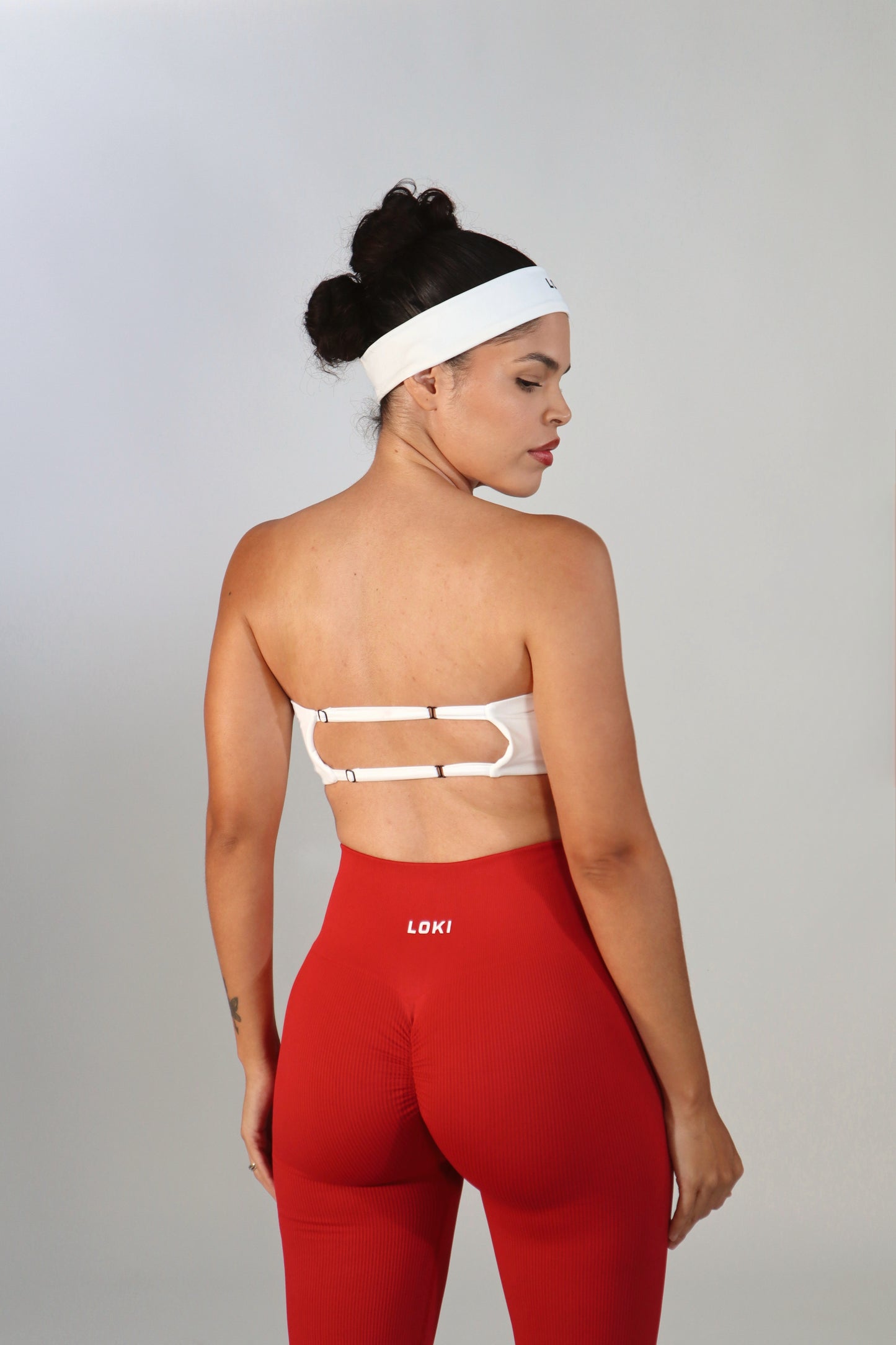 White Bandeau Bra with Headband
