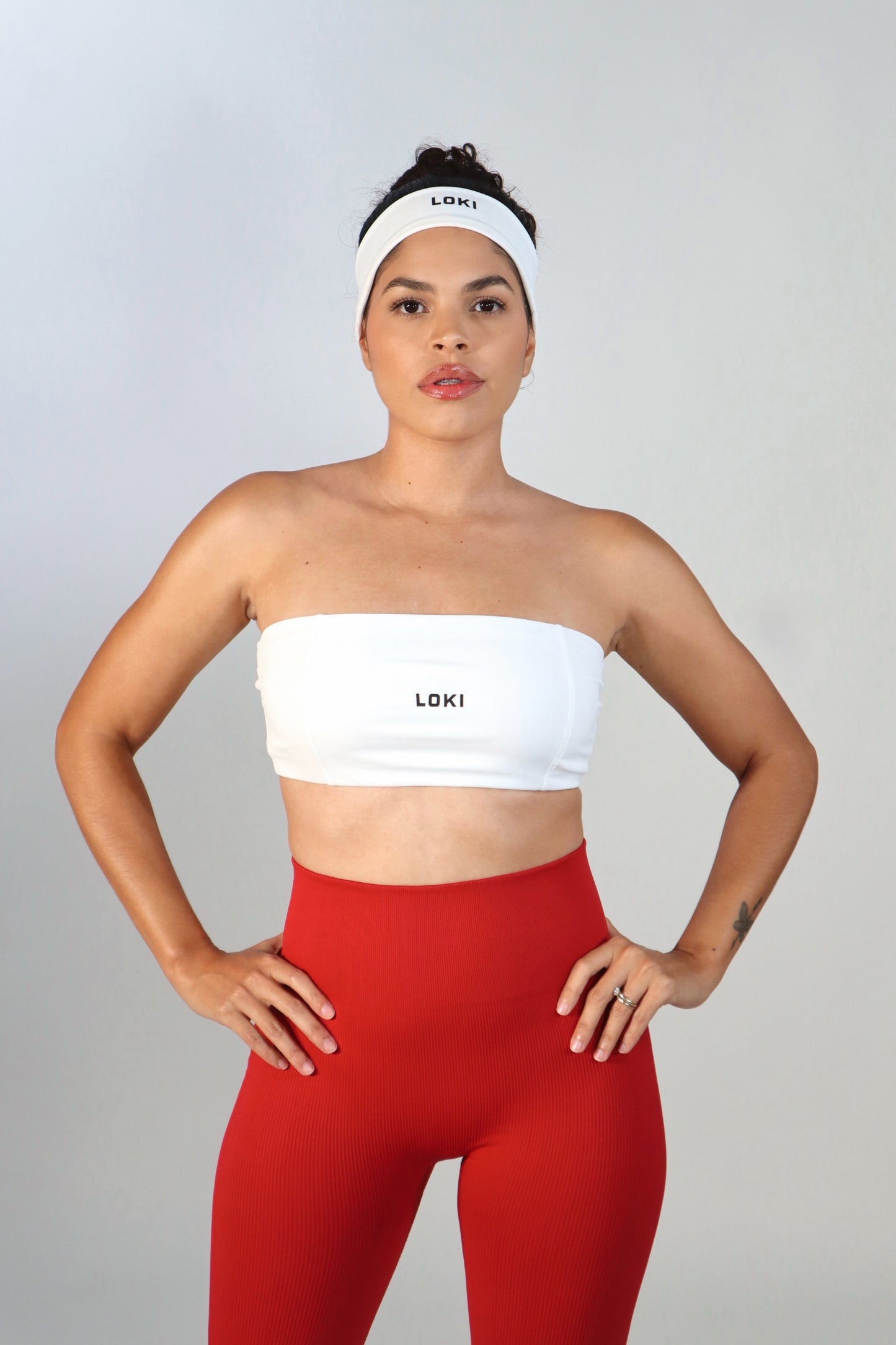White Bandeau Bra with Headband