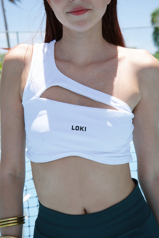 Cutout Sport Bra (White)